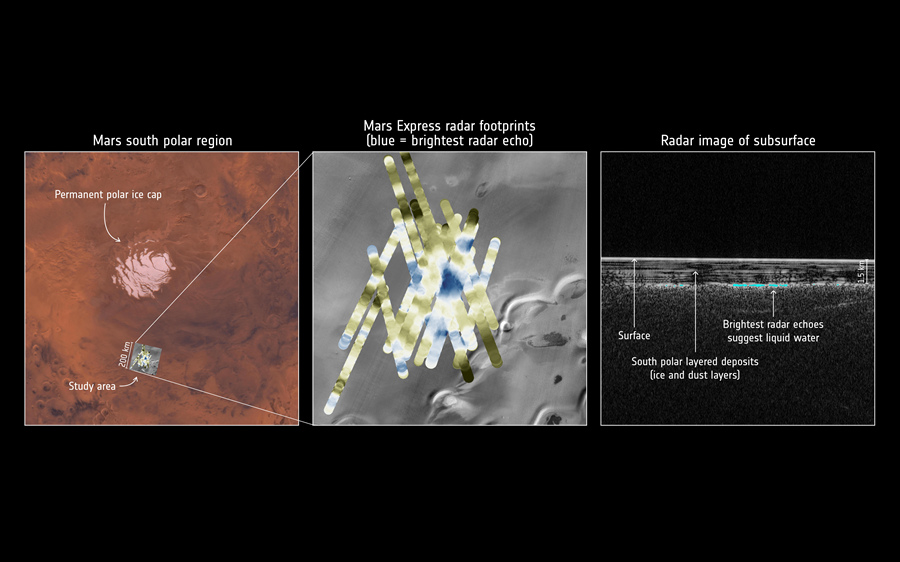 研究称火星上发现第一个液态水湖