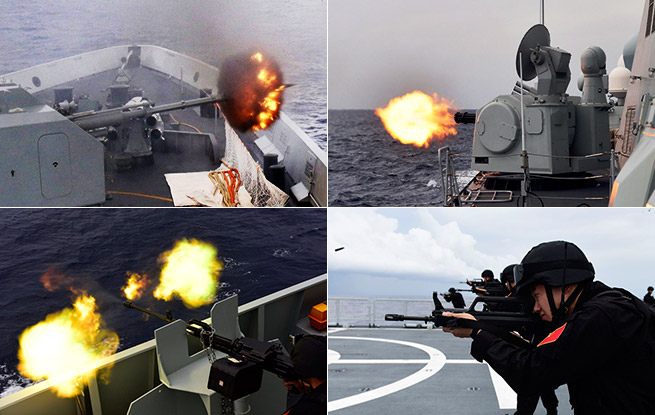 海军第三十批护航编队组织实弹射击训练