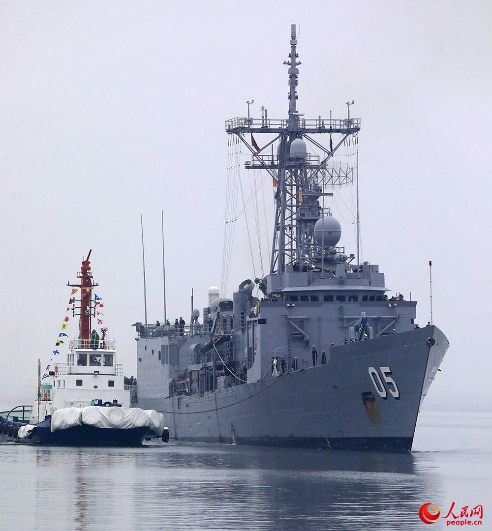 澳大利亚海军“墨尔本”号护卫舰。蒲海洋 摄